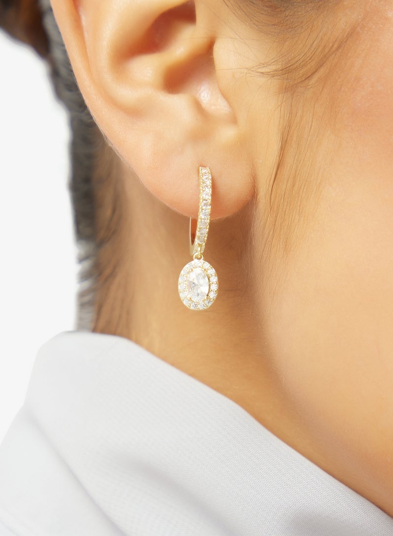 ايلا أقراط صغيرة مزينة بالماس والزركون مع تفاصيل ذهبية - Image 4